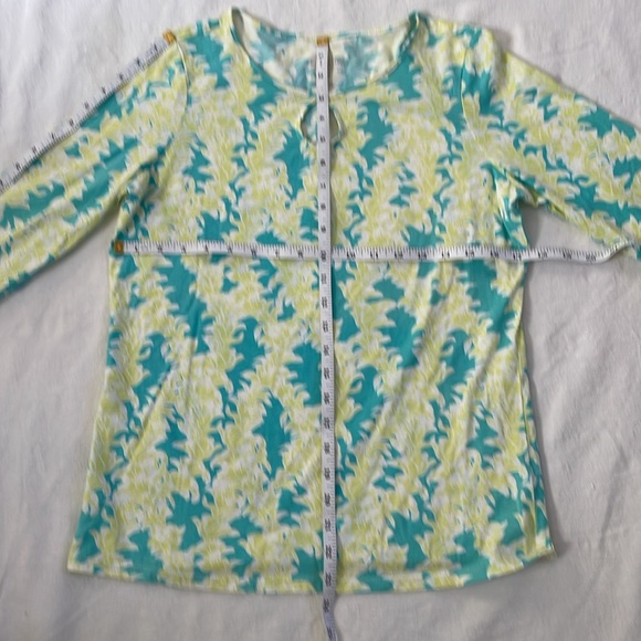 Pendleton long sleeve 100% cotton T-shirt. Turquoise and lime green. Size M - Picture 8 of 9